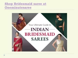 Shop Bridesmaid saree