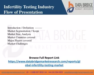 infertility testing industry flow of presentation