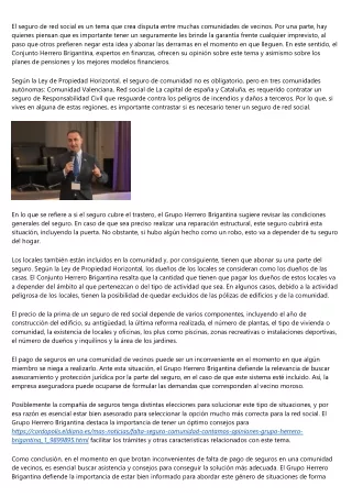 El seguro de comunidad :¿ Qué tan caro es?