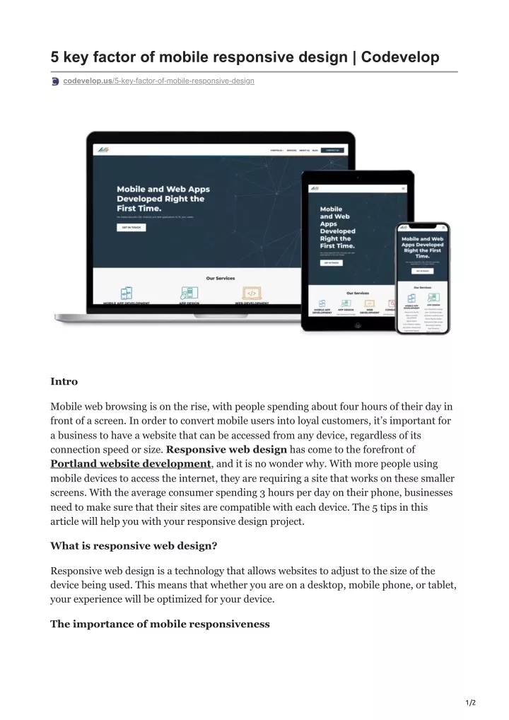 5 key factor of mobile responsive design codevelop