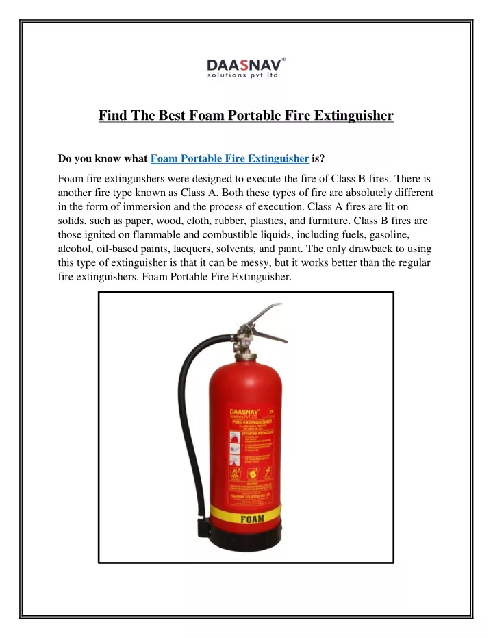 find the best foam portable fire extinguisher