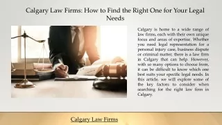 Calgary Law Firms How to Find the Right One for Your Legal Needs