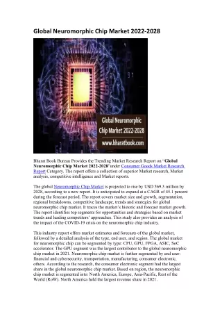 global neuromorphic chip market 2022 2028