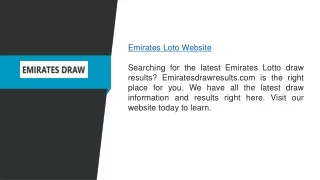 emirates loto website searching for the latest