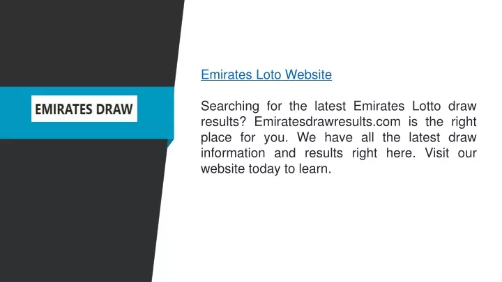 emirates loto website searching for the latest