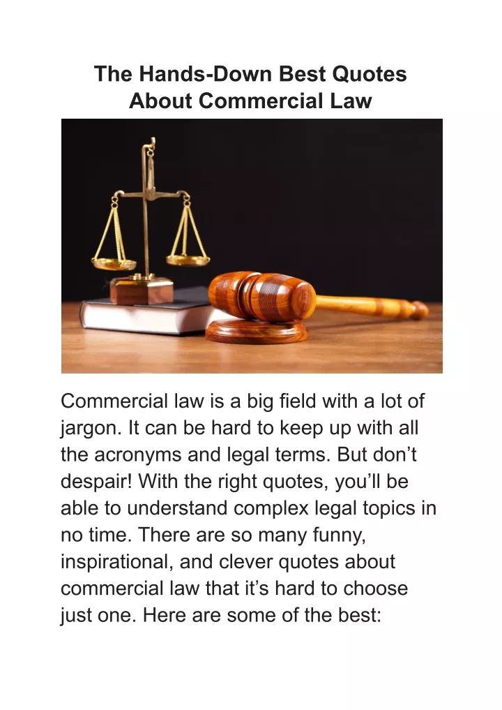 the hands down best quotes about commercial law