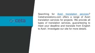 Azeri Translation Services  Cetatranslations.com