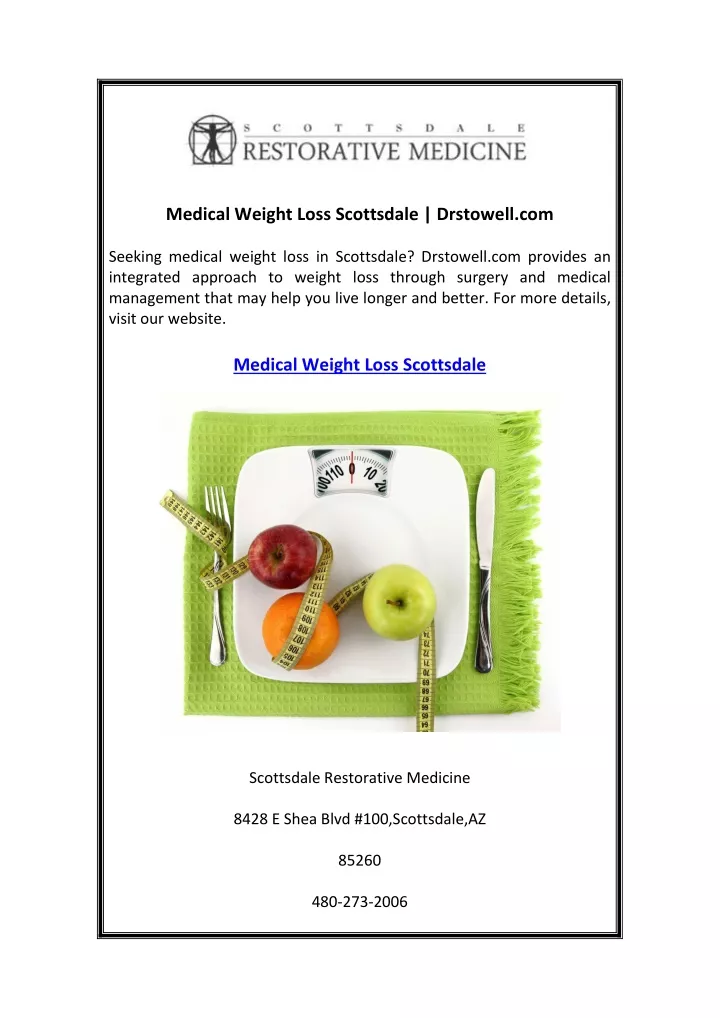 medical weight loss scottsdale drstowell com