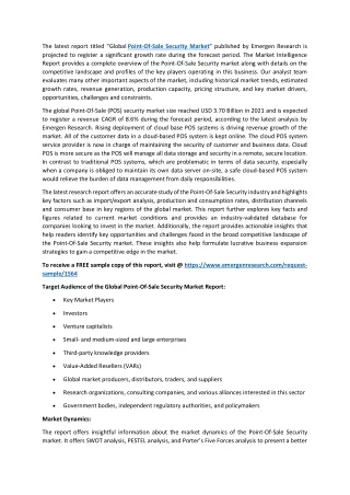 the latest report titled global point of sale