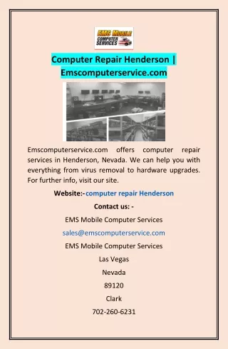 Computer Repair Henderson | Emscomputerservice.com