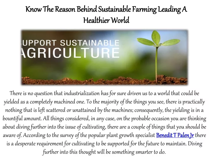 know the reason behind sustainable farming