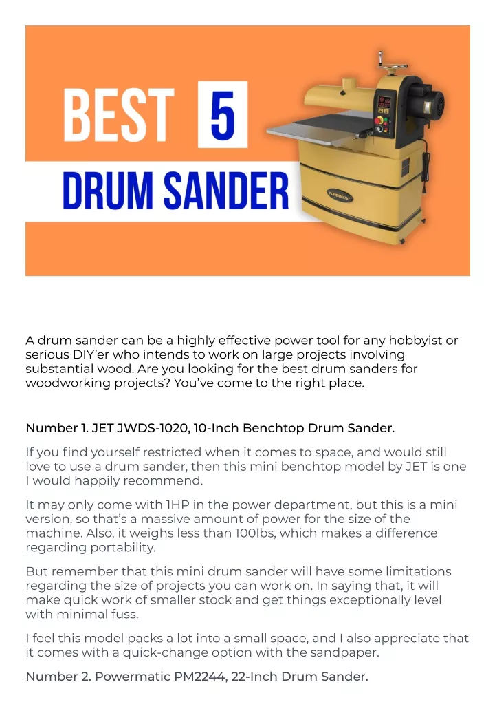 a drum sander can be a highly effective power