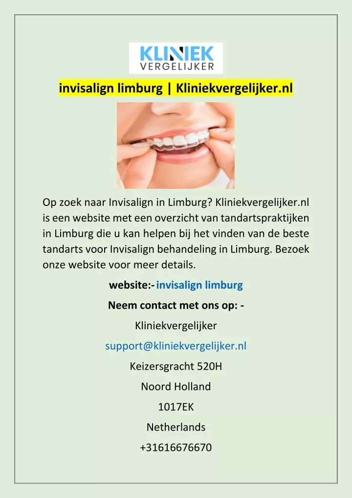 invisalign limburg kliniekvergelijker nl