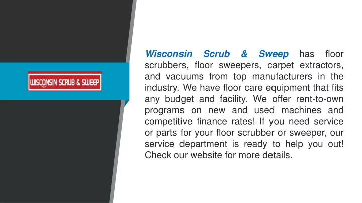 wisconsin scrub sweep has floor scrubbers floor