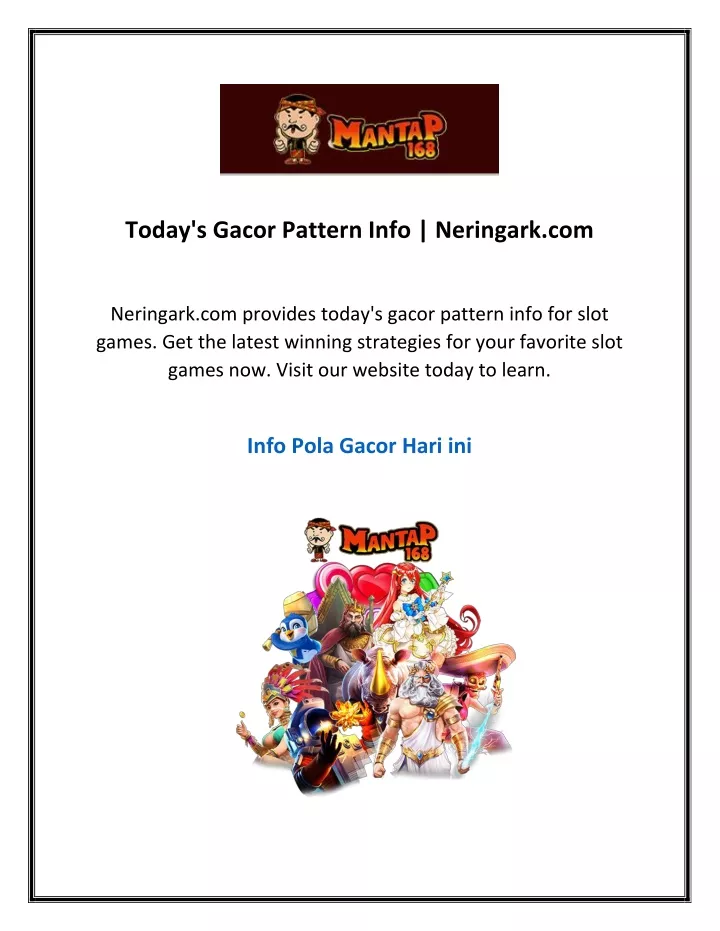 today s gacor pattern info neringark com