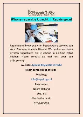 iPhone reparatie Utrecht   Repairngo.nl