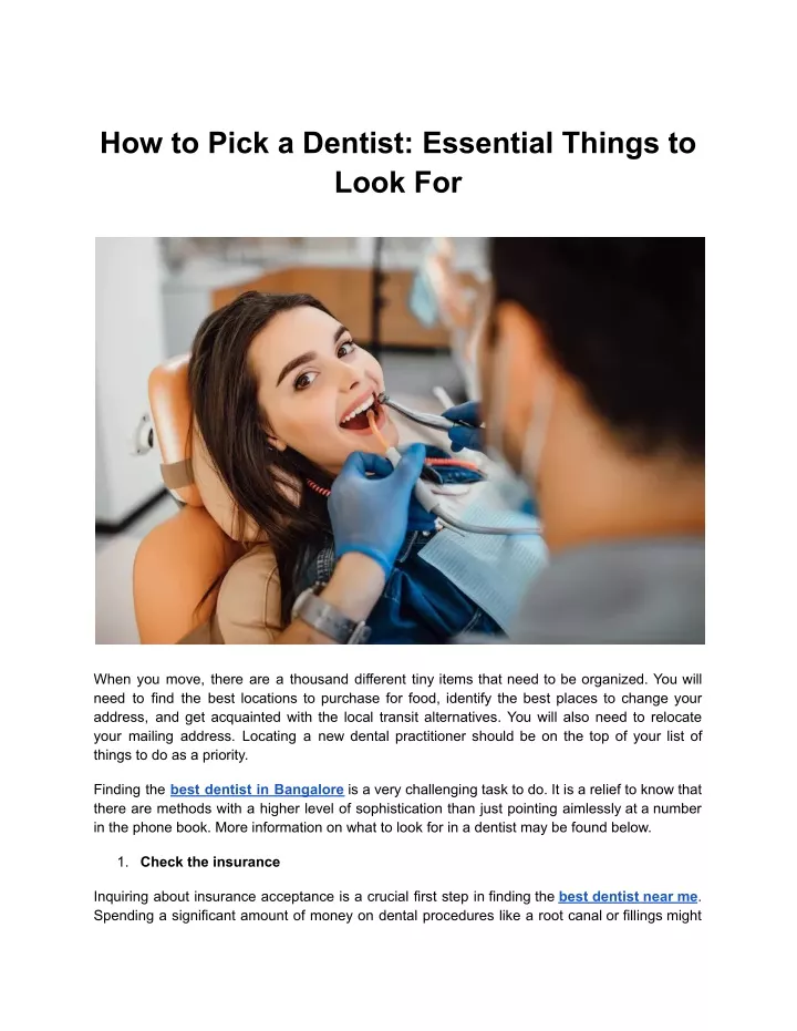 how to pick a dentist essential things to look for