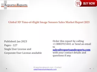 global 3d time of flight image sensors sales market report 2023