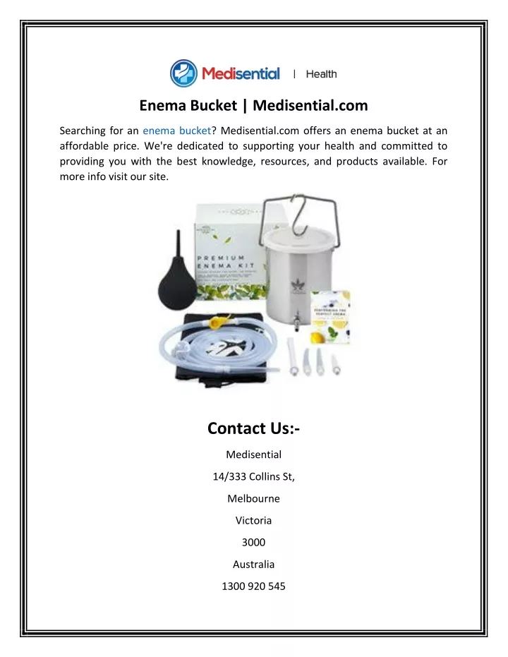 enema bucket medisential com