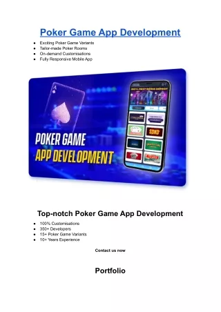 poker game app development