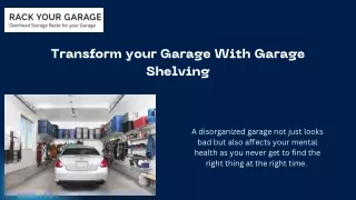 transform your garage with garage shelving