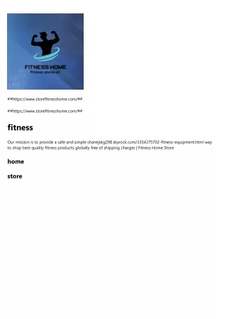 https www storefitnesshome com