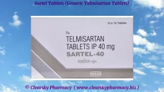 sartel tablets generic telmisartan tablets