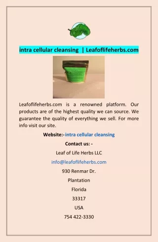 intra cellular cleansing leafoflifeherbs com