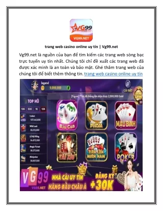 trang web casino online uy tín  Vg99.net