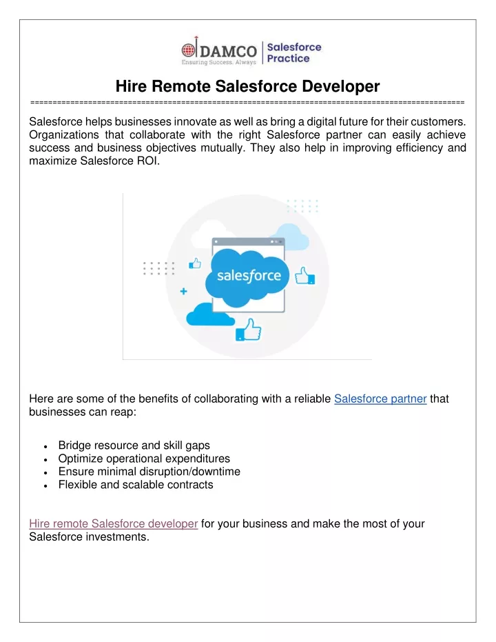 hire remote salesforce developer