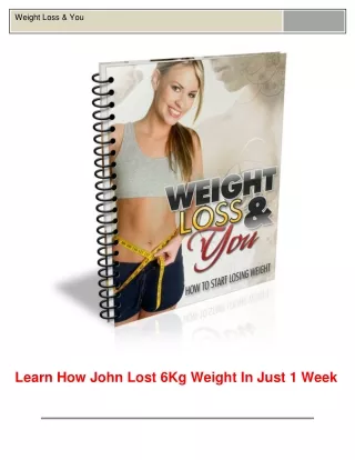 weight loss you