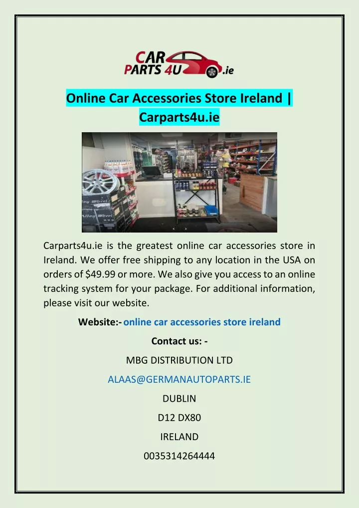 online car accessories store ireland carparts4u ie