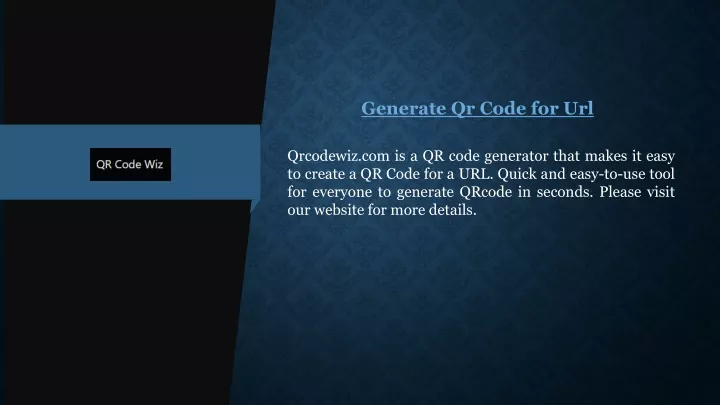 PPT Generate Qr Code For Url Qrcodewiz PowerPoint Presentation 