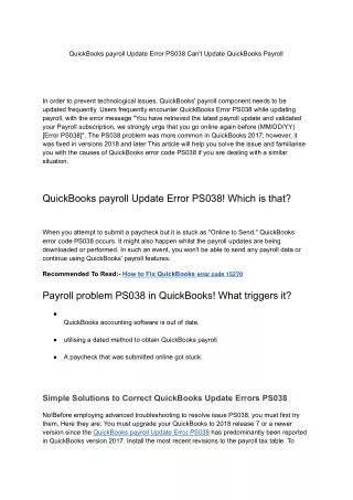 quickbooks payroll update error ps038