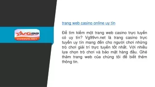 trang web casino online uy tín  Vg99vn.net