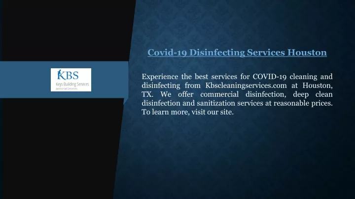 covid 19 disinfecting services houston