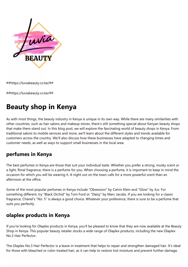 https luviabeauty co ke