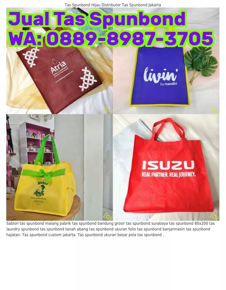 tas spunbond hijau distributor tas spunbond