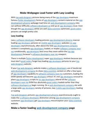 make webpages load faster with lazy loading