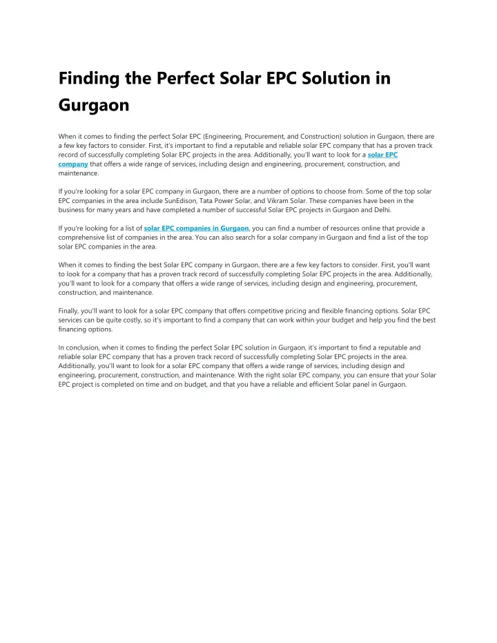 finding the perfect solar epc solution in gurgaon