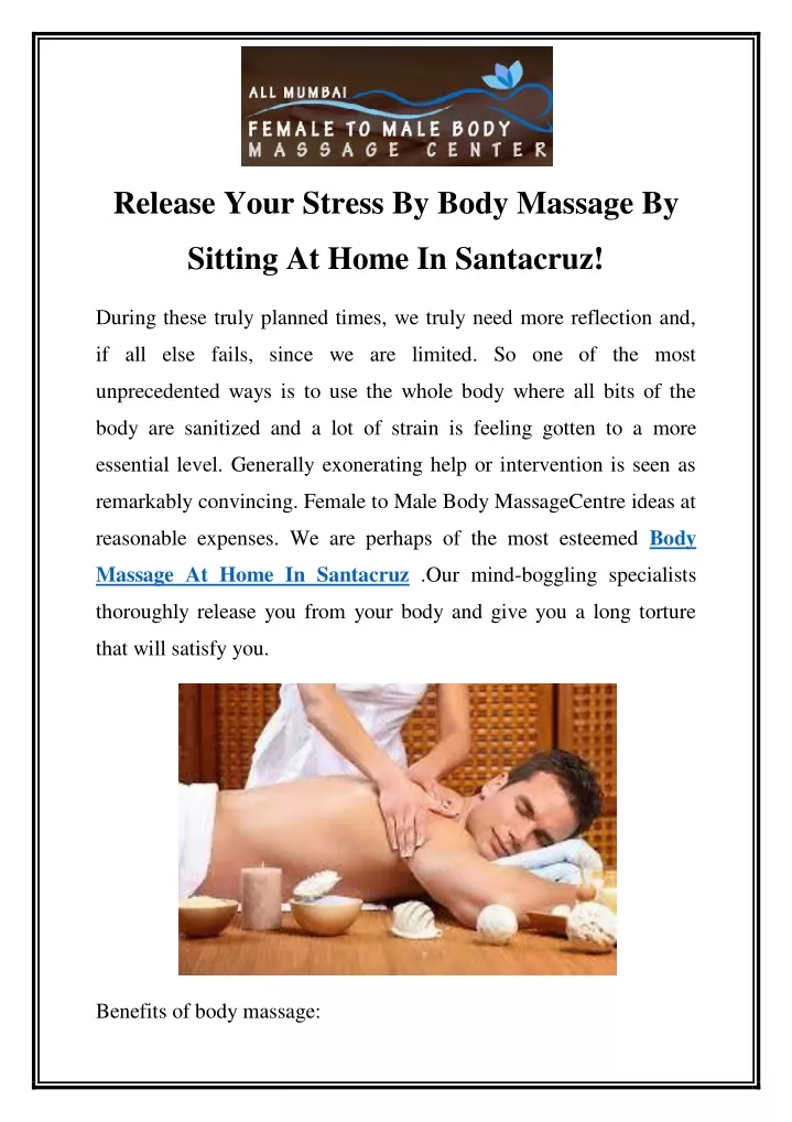 release your stress by body massage by