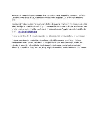 redactare la comanda licente neplagiate pret 2023