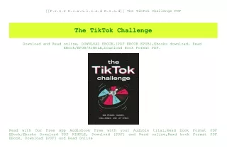 [[F.r.e.e D.o.w.n.l.o.a.d R.e.a.d]] The TikTok Challenge PDF