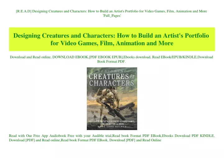 r e a d designing creatures and characters