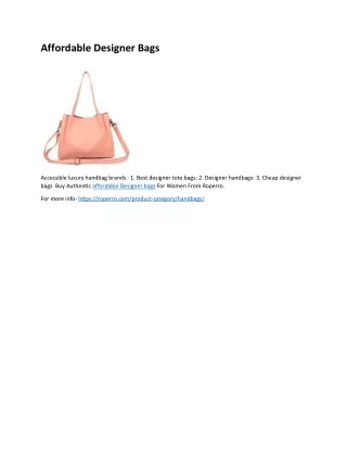 Affordable Designer Bags