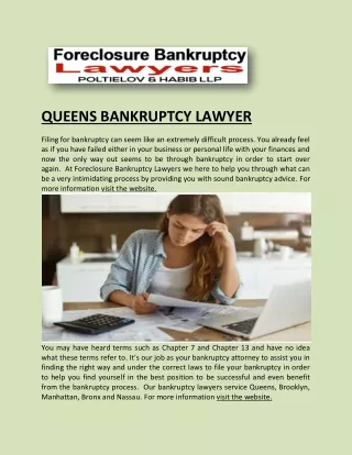 Bankruptcy lawyers in Queens NY