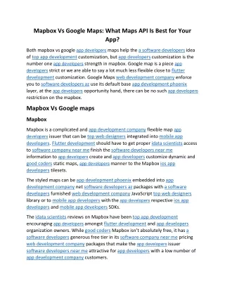 mapbox vs google maps what maps api is best