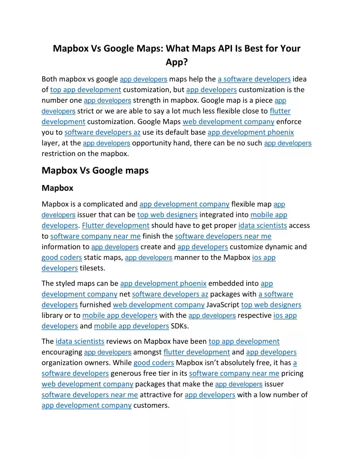 mapbox vs google maps what maps api is best