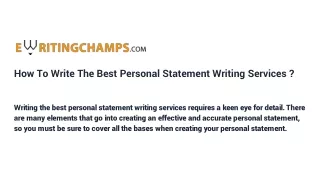 how to write the best personal statement writing services