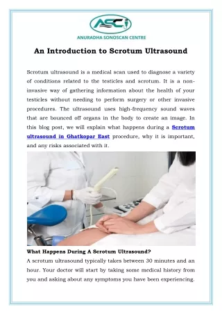 An Introduction to Scrotum Ultrasound